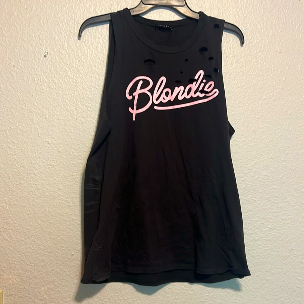 Zutter USA brand Blondie logo shirt with intentional rips.  Size small.